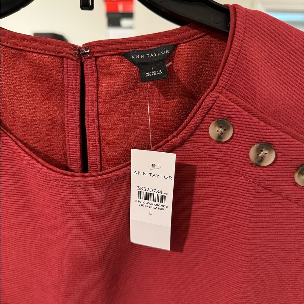 Sleeveless red top from Ann Taylor